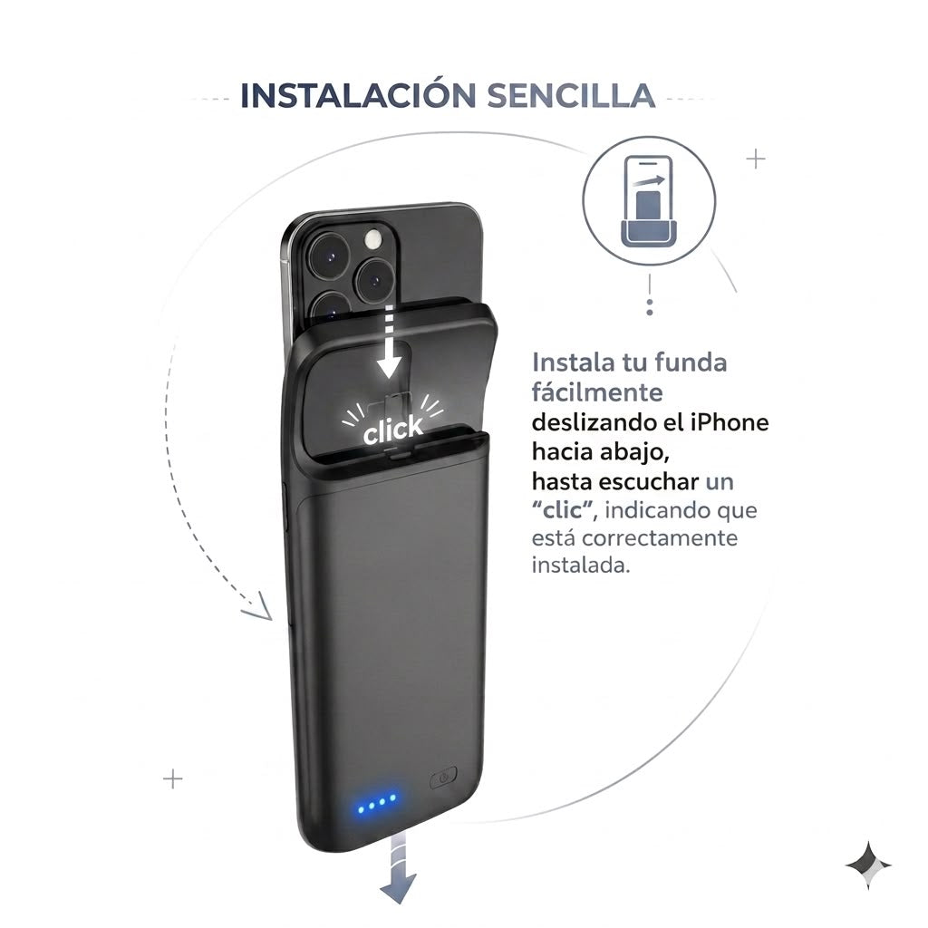 Funda Cargadora con Batería para iPhone — 6800 mAh