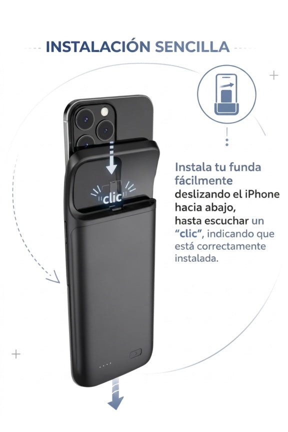 Funda Cargadora con Batería para iPhone — 6800 mAh